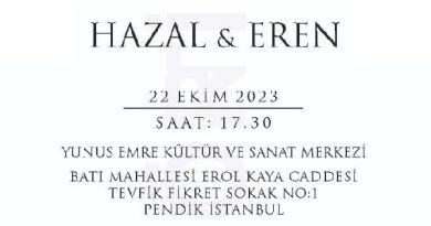 22 Ekim 2023 Eren & Hazal’ın nikahı olacaktır.